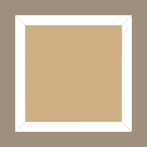 Cadre bois profil plat effet cube largeur 2cm couleur blanc satiné - 61x46