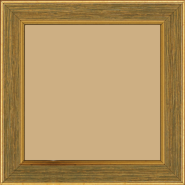 Cadre bois profil plat largeur 3.5cm couleur or fond vert filet or - 25x25