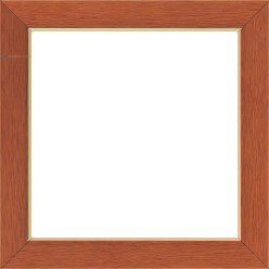 Cadre bois profil plat largeur 2.9cm couleur merisier filet or - 65x50