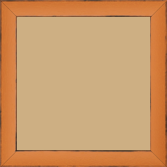 Cadre bois profil concave largeur 2.4cm couleur orange tonique  satiné  arêtes essuyés noircies de chaque coté - 59.4x84.1