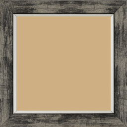 Cadre bois profil plat largeur 3.3cm couleur noir fond argent filet argent - 60x120