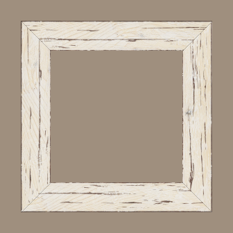 Cadre bois profil plat largeur 4.3cm couleur blanchie finition aspect vieilli antique - 96x65