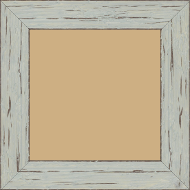 Cadre bois profil plat largeur 4.3cm couleur bleu délavé finition aspect vieilli antique - 50x75
