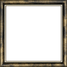 Cadre bois profil arrondi largeur 2.1cm  couleur noir fond or filet argent chaud - 42x59.4