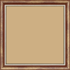 Cadre bois profil arrondi largeur 2.1cm  couleur bordeaux fond or filet argent chaud - 40x50