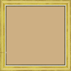 Cadre bois profil arrondi largeur 2.1cm  couleur  jaune fond or filet argent chaud