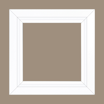 Cadre bois profil pente largeur 4.5cm de couleur blanc mat filet blanc - 116x81