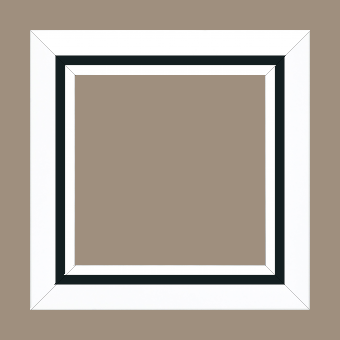 Cadre bois profil pente largeur 4.5cm de couleur blanc mat filet noir - 70x100