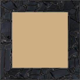 Cadre bois profil plat largeur 4.2cm couleur noir laqué effet mosaïque déstructuré - 33x95