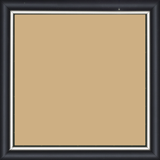 Cadre bois profil arrondi largeur 2.1cm couleur noir mat filet argent - 73x50