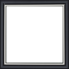 Cadre bois profil arrondi largeur 2.1cm couleur noir mat filet argent - 50x65