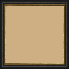 Cadre bois profil arrondi largeur 2.1cm couleur noir mat filet or - 65x50