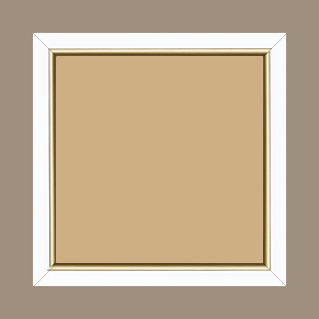 Cadre bois profil arrondi largeur 2.1cm couleur blanc mat filet or - 61x46