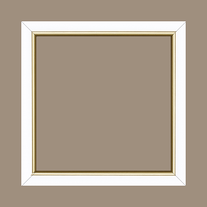 Cadre bois profil arrondi largeur 2.1cm couleur blanc mat filet or - 40x60