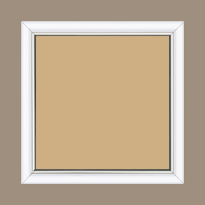 Cadre bois profil arrondi largeur 2.1cm couleur blanc mat filet argent - 25x25