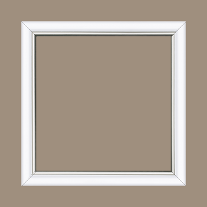 Cadre bois profil arrondi largeur 2.1cm couleur blanc mat filet argent - 35x24