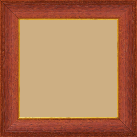 Cadre bois profil incurvé largeur 3.9cm couleur rouge cerise satiné filet or - 15x21