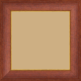 Cadre bois profil incurvé largeur 3.9cm couleur acajou satiné filet or - 84.1x118.9