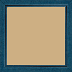 Cadre bois profil bombé largeur 2.4cm couleur bleu cobalt satiné filet noir - 50x75