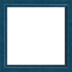 Cadre bois profil bombé largeur 2.4cm couleur bleu cobalt satiné filet noir - 80x80