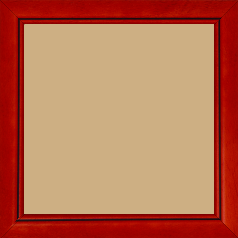 Cadre bois profil bombé largeur 2.4cm couleur rouge cerise satiné filet noir - 81x60