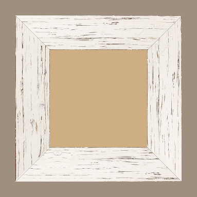 Cadre bois profil plat largeur 6.7cm couleur blanchie finition aspect vieilli antique - 61x46