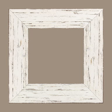 Cadre bois profil plat largeur 6.7cm couleur blanchie finition aspect vieilli antique - 46x33