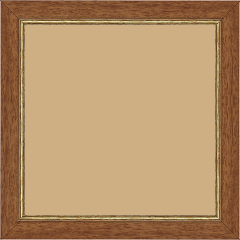 Cadre bois profil plat largeur 2.5cm couleur marron ton bois filet or - 40x50