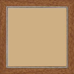 Cadre bois profil plat largeur 2.5cm couleur marron ton bois filet argent - 42x59.4