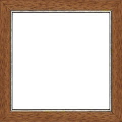 Cadre bois profil plat largeur 2.5cm couleur marron ton bois filet argent - 34x46
