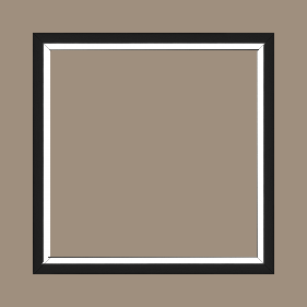 Cadre bois profil plat largeur 1.6cm couleur noir mat finition pore bouché filet blanc en retrait de la face du cadre de 6mm assurant un effet très original - 65x54