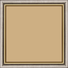 Cadre bois profil arrondi largeur 2.1cm  couleur plomb filet or - 73x50
