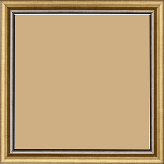 Cadre bois profil arrondi largeur 2.1cm  couleur or filet plomb - 42x59.4