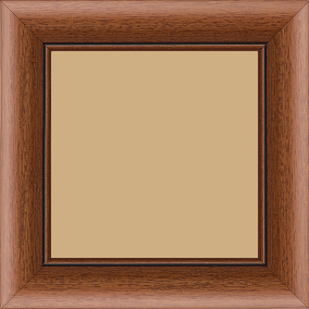 Cadre bois profil arrondi largeur 4.7cm couleur marron ton bois satiné rehaussé d'un filet noir - 84.1x118.9