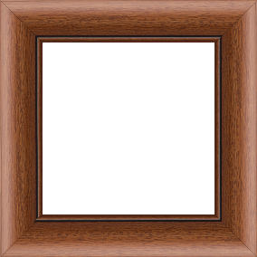 Cadre bois profil arrondi largeur 4.7cm couleur marron ton bois satiné rehaussé d'un filet noir - 15x21