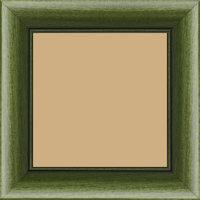 Cadre bois profil arrondi largeur 4.7cm couleur vert sapin satiné rehaussé d'un filet noir - 52x150