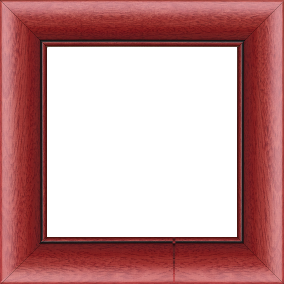 Cadre bois profil arrondi largeur 4.7cm couleur rouge cerise satiné rehaussé d'un filet noir - 65x54