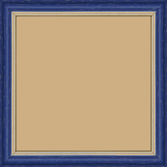 Cadre bois profil doucine inversée largeur 2.3cm bleu cérusé double filet or