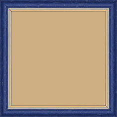 Cadre bois profil doucine inversée largeur 2.3cm bleu cérusé double filet or - 34x46