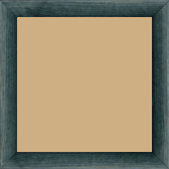 Cadre bois profil arrondi en pente plongeant largeur 2.4cm couleur bleu turquoise foncé finition vernis brillant,veine du bois  apparent (pin) , - 61x46