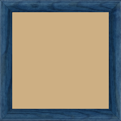 Cadre bois profil arrondi en pente plongeant largeur 2.4cm couleur bleu finition vernis brillant,veine du bois  apparent (pin) ,