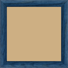 Cadre bois profil arrondi en pente plongeant largeur 2.4cm couleur bleu finition vernis brillant,veine du bois  apparent (pin) , - 65x50