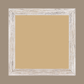 Cadre bois profil arrondi en pente plongeant largeur 2.4cm couleur blanchie frotté effet nature - 61x46