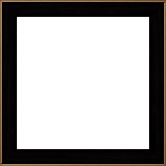 Cadre bois profil arrondi en pente plongeant largeur 2.4cm couleur noir satiné,veine du bois  apparent (pin) , angle du cadre extérieur filet or chromé - 50x70