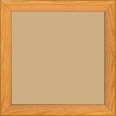 Cadre bois profil arrondi en pente plongeant largeur 2.4cm couleur jaune moutarde finition vernis brillant,veine du bois  apparent (pin) , - 50x75