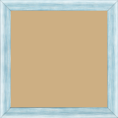 Cadre bois profil incurvé largeur 2.1cm couleur bleu effet blanchi