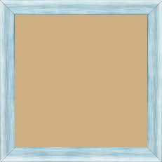 Cadre bois profil incurvé largeur 2.1cm couleur bleu effet blanchi - 55x33