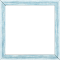 Cadre bois profil incurvé largeur 2.1cm couleur bleu effet blanchi - 65x50