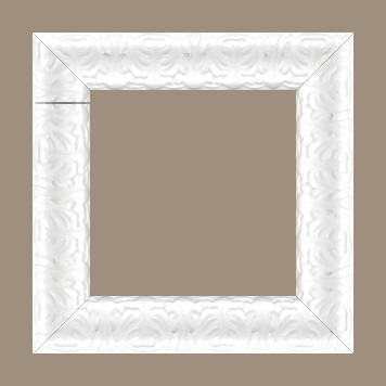 Cadre bois profil incurvé largeur 5.3cm couleur blanc laqué style baroque - 60x60
