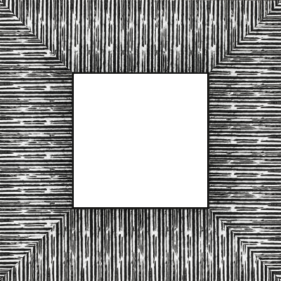 Cadre bois profil plat largeur 10.5cm couleur noir mat strié argent chromé en relief - 30x30